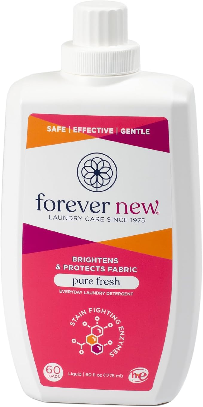 Everyday Liquid Laundry Detergent | Pure Fresh Scent | Hypoallergenic | Enzymed-Based | Odor Control | 60 fl oz