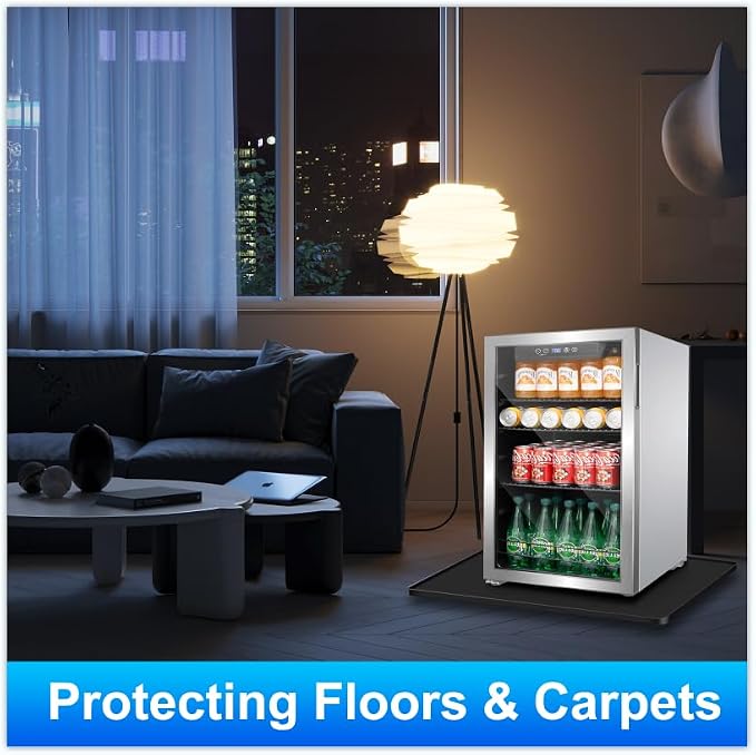 Mini Fridge Silicone Mat, 23.6"x23.6"x0.6" - Durable Refrigerator Mats with High Raised Edges, Leak-Proof Fridge Mats for Mini Fridges, Washing Machines, Pet Bowls - Protects Floors from Water Spills