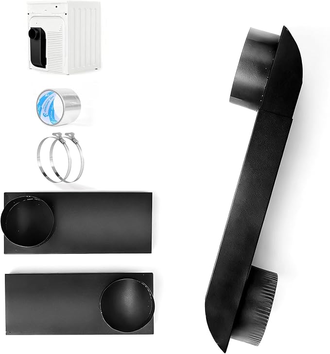 OEM Upgrade 12-19in Adjustable Dryer Vent Periscope - Telescoping Vent Duct for Tight Spaces, Space Saver Dryer Vent Adapter, low profile dryer vent duct,Fits Whirlpool & All 4in Dryer Outlets