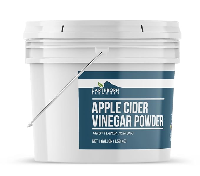 Earthborn Elements Apple Cider Vinegar Powder, 1 Gallon Bucket, Cooking & Baking, Dry Powder (Pack of 2)