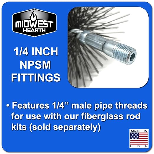 Midwest Hearth Rectangle Wire Chimney Cleaning Brush (6" x 10" Rectangle) Made in USA