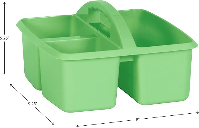 Teacher Created Resources Mint Portable Plastic Storage Caddy 6-Pack for Classrooms, Kids Room, and Office Organization, 3 Compartment