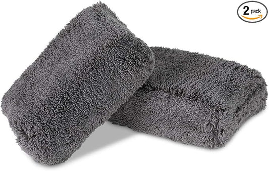 Liquid X Premium Grade Large Plush Microfiber Applicator Pads - 5" x 3" (2 Pack)