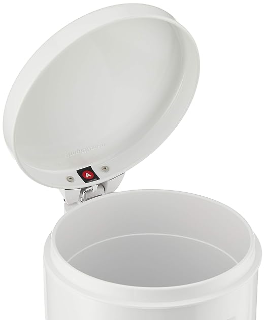 simplehuman 4.5 Liter Bathroom Trash Can, White Steel, Pack of 6