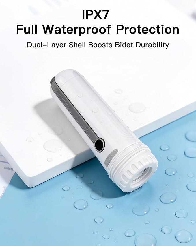 Handheld Portable Travel Bidet Sprayer, Rechargeable Electric Bidet, Peri Bottle for Women & Men, Upside Down Design, Works with Warm Water, No Heating Function, Personal Hygiene Care