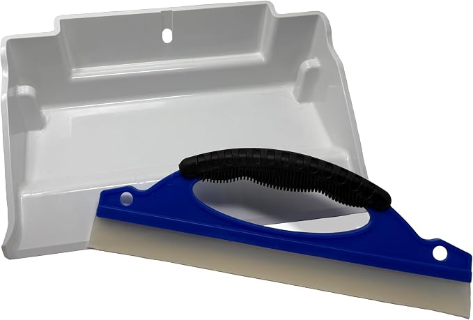 Mess Ranger | Patented Wet/Dry Cleanup Tool with Ramp & Reservoir | Captures 12oz of Liquid Spills & Pet Messes | Squeegee & Dustpan Set for Kitchen or Shop | Replace Paper Towels (White)