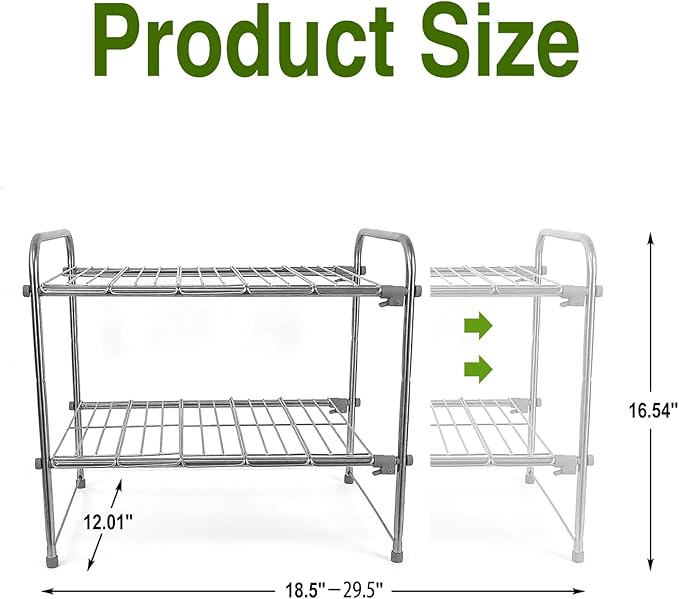 Under Sink Organizers and Storage，2 Tier Expandable Under Cabinet Organizer Shelf for Under Kitchen Bathroom Sink Organizers and Storage