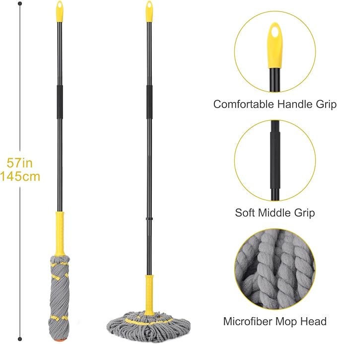 Outdoor Broom & Twist Mop Gray