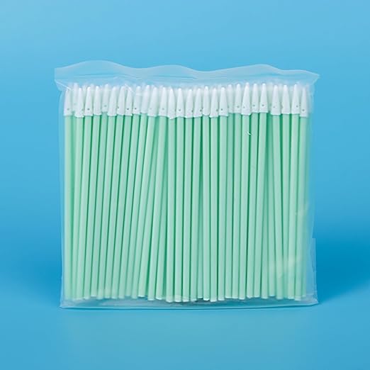 1.25mm Fiber Optic Cleaning Swabs, Pointed Tip for LC/MU Connectors, Camera Sensors, PCB and Precision Electronics, Lint-Free Foam Swabs, 100pcs