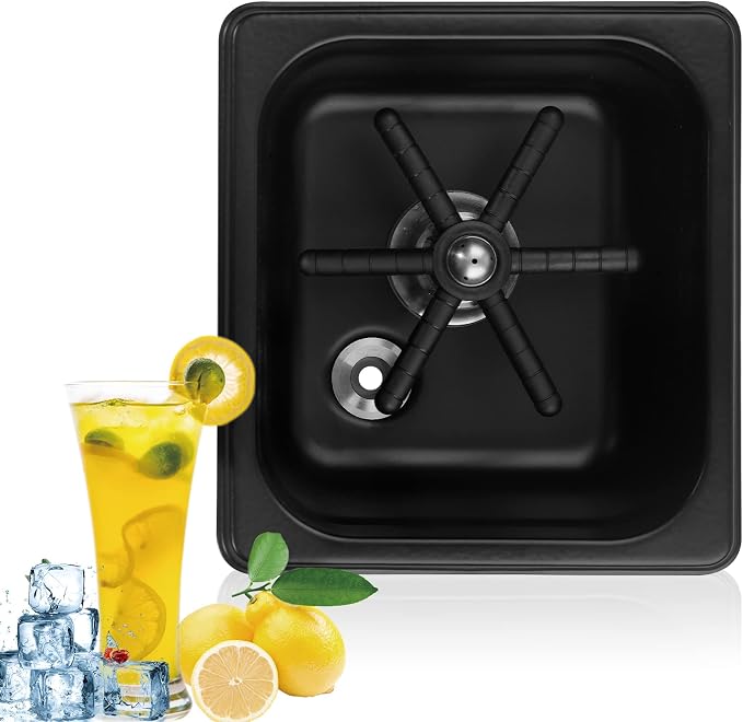 YBB Cup Washing Machine Rinser Pitcher, Black Glass Cleaning Rinser for Bar Cafe Pan Dimensions Rinser (6.9" x 6.4" x 2.6")