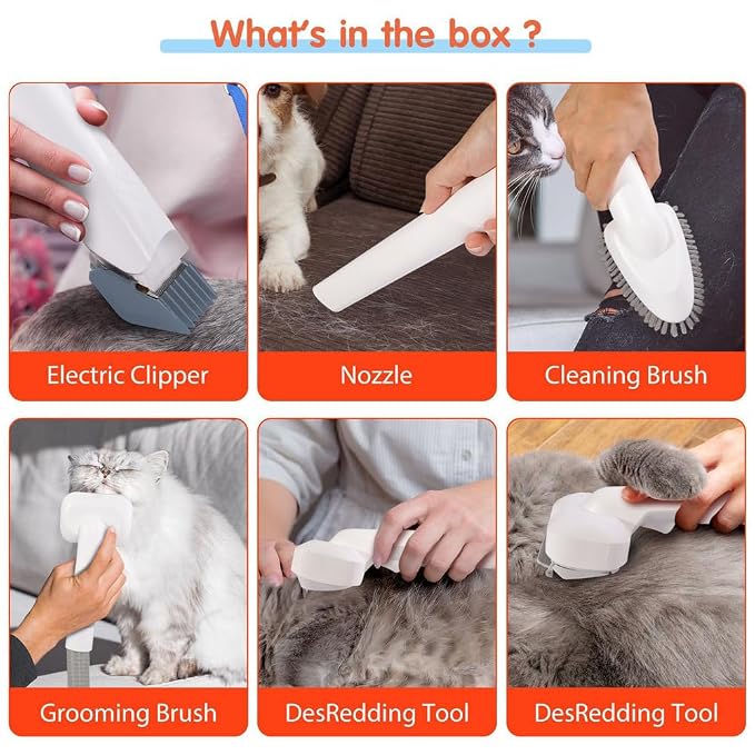 axGear Pet Hair Vacuum Dog Cat Grooming Kit Clipper Brush Hair Trim