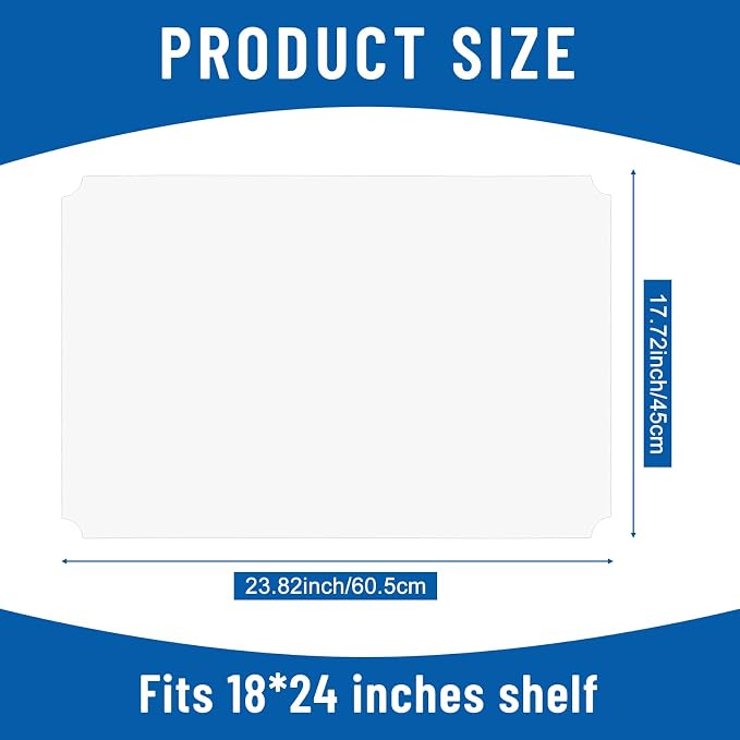 Frienda Set of 10 Wire Shelf Liner 18 x 24 Inch Heavy Duty Waterproof Shelf Liners for Wire Shelving, Non Adhesive Plastic Mat for Metal Rack Kitchen Shelves, Shoe Rack(Clear)