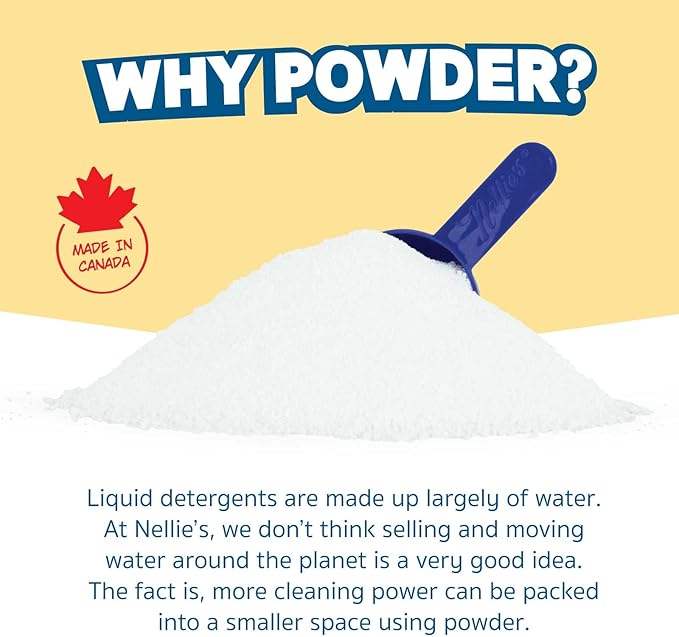 Nellie's Dishwasher Powder - Tough on Food Residue, Plant-Based Ingredients, Spotless Clean, High-Efficiency Dishwashing Solution - 100 Scoop Tin - (Made in Canada) | Plant-Based, Phosphate-Free & Septic-Safe, HE Compatible, Made in Canada