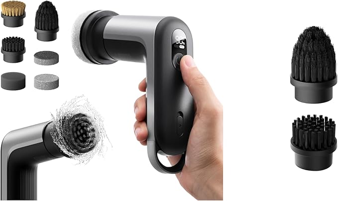 HOTO Grip™ Cordless Electric Spin Scrubber + 2 Pcs Replacement Brush Heads