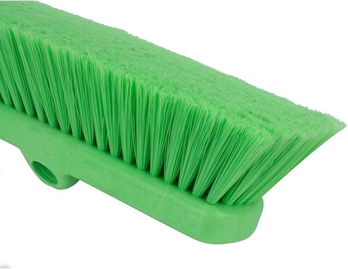 SPARTA 41278EC75 Flo-Thru Plastic Wall Scrub Brush, Equipment Brush With Soft Nylex Bristles For Industrial Kitchens, Hospitals, Commercial Cleaning, 4 Inches, Lime, (Pack of 12)