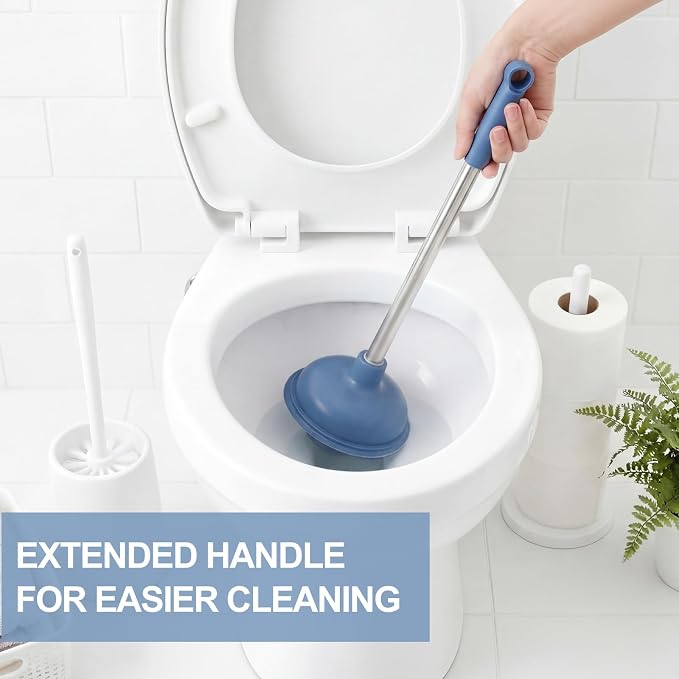 Reallnaive 12 Pcs Bulk Toilet Plunger for Bathroom Double Thrust Force, Heavy Duty Rubber Cup Commercial Plunger for Drain Clog Toilets Drains Kitchens(Classic)