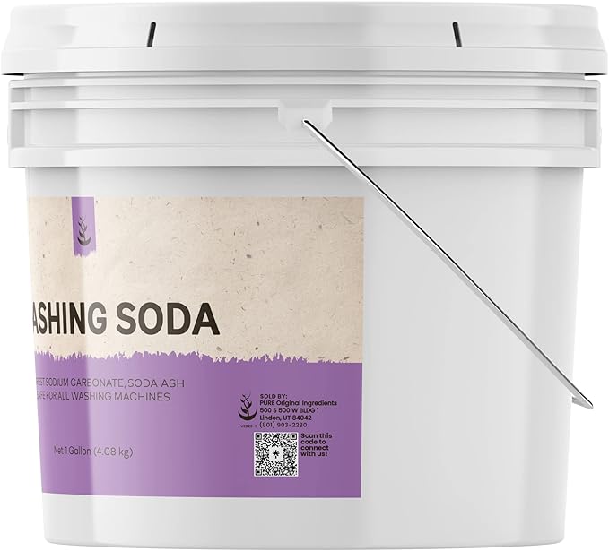 PURE ORIGINAL INGREDIENTS Washing Soda & Baking Soda Bundle (1 Gallon Buckets), Cleaning, Baking, Fine Powders