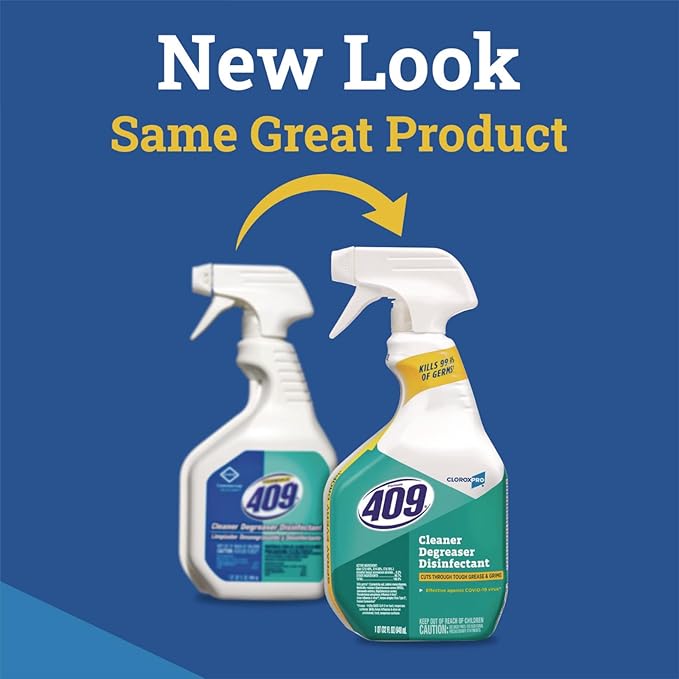 409 Multi Surface Degreaser Disinfectant Cleaner Spray, 32 Fl Oz Kills 99.9% of Germs and Viruses bundled with Micro Fiber Cloth