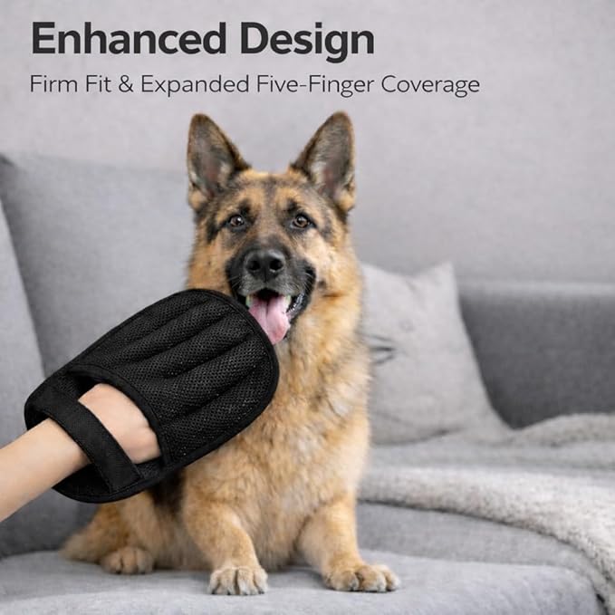 Magic Brush Pet Hair Removal & Mini Remover Tool – Newly Upgraded Reusable Electrostatic Pet Hair Remover Glove for Clothing, Couch, Bed, Carpet & Car Seat (2pcs-Black)