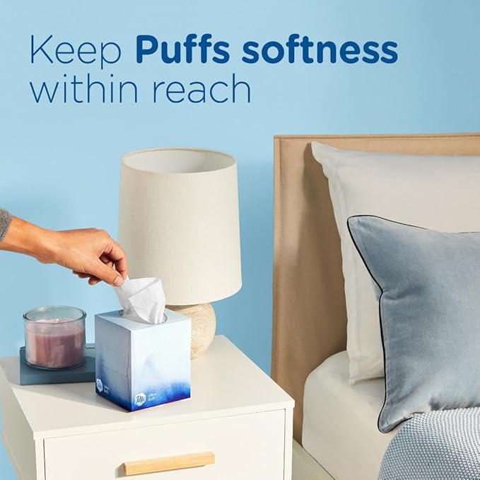 Puffs Ultra Soft Non-Lotion Facial Tissues, 1 Family Box, 124 Tissues Per Box