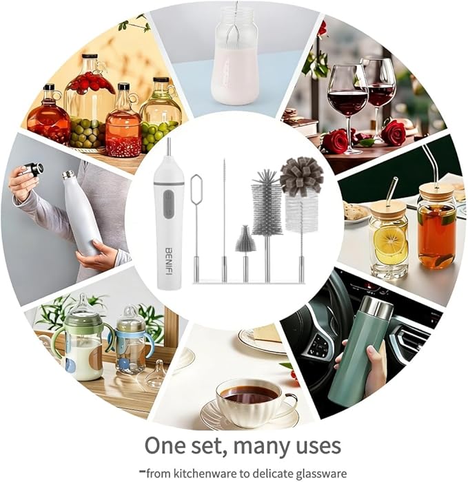 Electric Bottle Cleaner Pro, 11 in 1 Baby Bottle Brush with Drying Rack, Sponge Brush, Silicon Brush, Formula Mixer, Nipple Brush, Soap Dispenser, Microfiber Cleaning Cloth Included