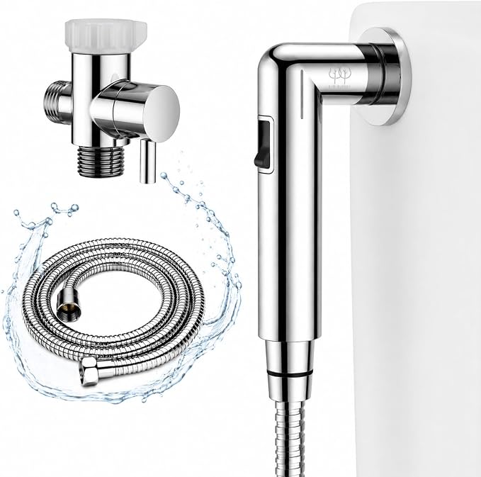 Handheld Bidet Sprayer for Toilet - Bum Gun Bidet Sprayer Kit with Adjustable Pressure, Bathroom Bidet Attachment, Cloth Diaper Sprayer, Feminine Wash, Easy Install