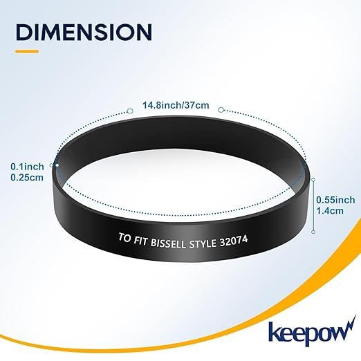 KEEPOW Replacement Belts Compatible with Bissell Powerlifter/CleanView Swivel Rewind Pet Vacuum 2252, 2253, 2254, 22543, 2255, 2256, 2258, 2259, 2260, 2316, 1790, 1792, Part#32074, 4 Pack