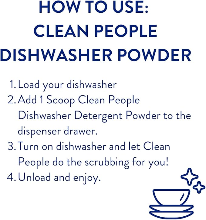 The Clean People Dishwasher Detergent Powder | Cuts Grease and Rinses Sparkling Clean | Residue-Free (30 Ounce, Lavender)