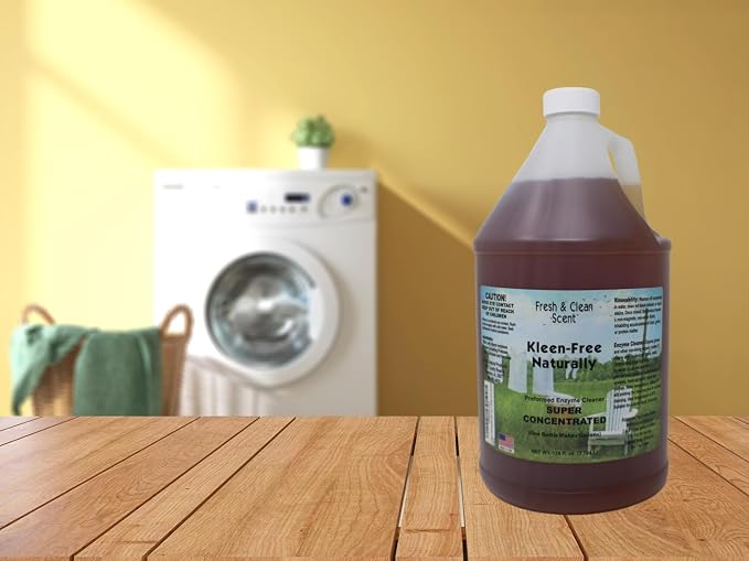 Naturally Preformed Enzyme Cleaner, Enzyme Solution, Multi-Purpose Cleaner, Laundry Additive and More - Concentrate - Fresh and Clean Scent -128oz