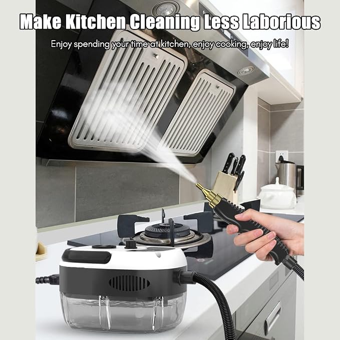 Steam Cleaner,2500W High Temperature Pressurized Steam Cleaner,Portable Steam Cleaning Machine,10S Fast Heating,with 3 Brush Heads