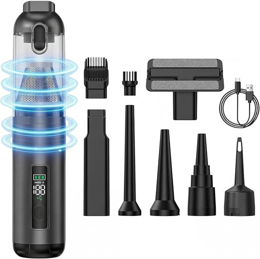 17000Pa Cordless Handheld Vacuum Cleaner, AI Brushless Motor with HD Display, One-Touch Dust Emptying, Lightweight for Home & Car Cleaning, Long Battery Life