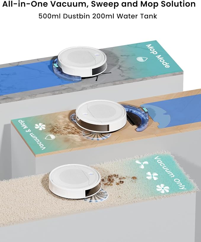 Lefant M310 Ultra Robot Vacuum and Mop, 6000Pa Suction-Slim Robotic Cleaner, Accurate Obstacle Avoidance, WiFi/App/Alexa Control, 170min Runtime, with ToF LiDAR Navigation for Pet Hair and Home
