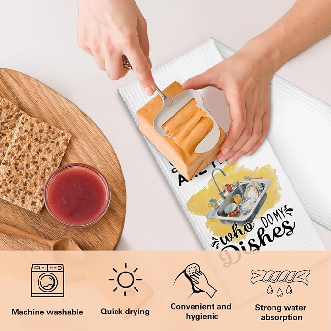 My Kitchen My Rules It’s That Simple Kitchen Towels 2 Pack, Towels Set for Hilarious Microfiber, Decorative Dish Tea Towels for Cooking, Thanksgiving Birthday Gifts for Hostess Mom Women