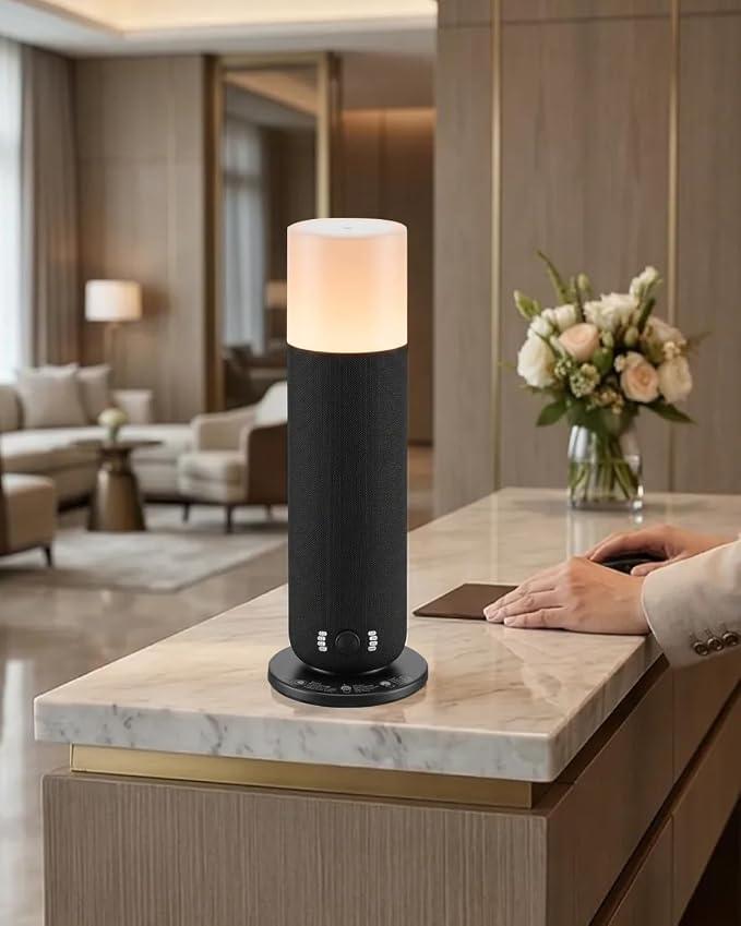 Smart Waterless Scent Diffuser for Modern Homes, App & Manual Dual Control Essential Oil Diffuser, Quiet Fabric-Wrapped Design with Ambient Light, Customizable Scenting, Up to 1000 Sq Ft