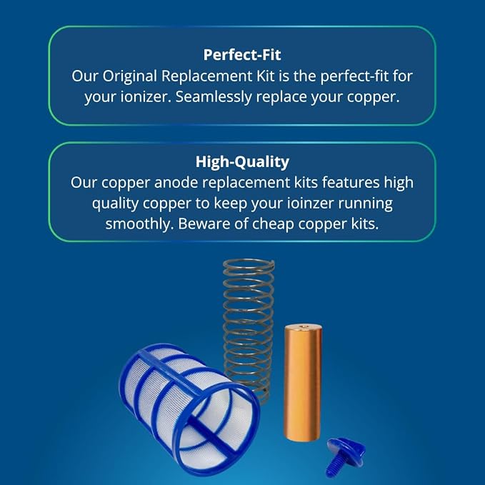 Solar Pool Ionizer Replacement - Basket Screen and Copper Anode for Pool Ionizer, Copper Pool Ionizer, Copper Ionizer for Pools, Replacement Parts for Pool Copper Ionizer