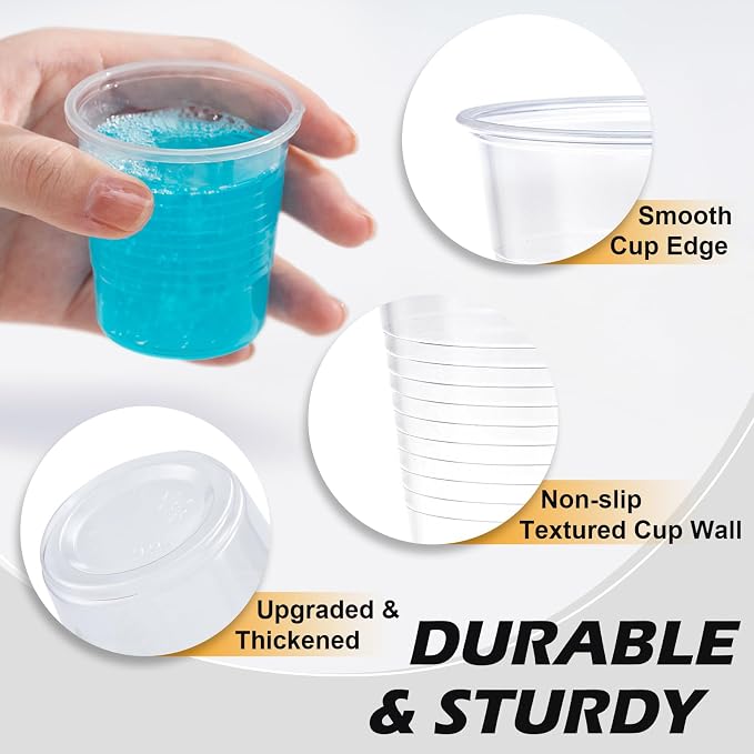 BYSNOW 1500 Pack 3 oz Clear Plastic Cups, Small Bathroom Cups, Disposable Mouthwash Cups, Cold Plastic Drinking Cups for Party, Picnic, Travel, Soda, Juice