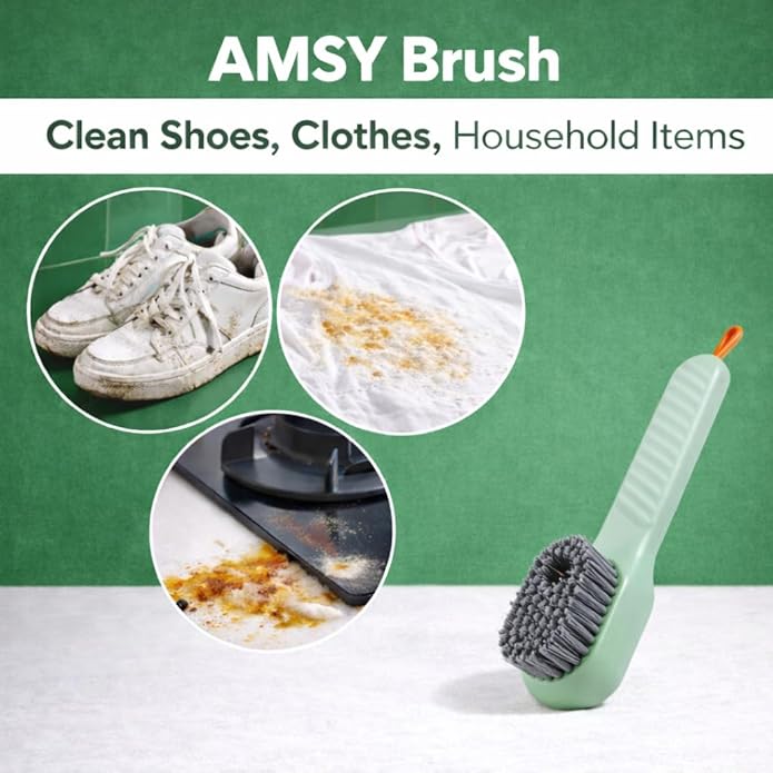 AMSY Stain Remover Bundle - Laundry Brush with Soap Dispenser & 2 Sisal Pouches Bundled with 2 Pack of Fels Naptha Laundry Bars
