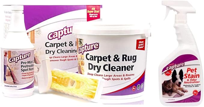 Capture Carpet Total Care Kit 400 Pet Stain & Odor Neutralizer (32 oz), Pet Stain Remover for Carpet, Rug, Couch, Car & Upholstery - Bundle