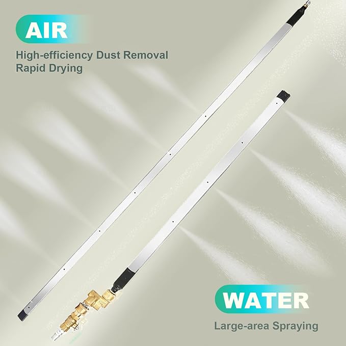 47" & 24" Dual Water/Air Radiator Cleaning Wand Set - 4500 PSI Stainless Steel with Brass Adapter for Cars, Trucks, Heavy Equip,High Walls