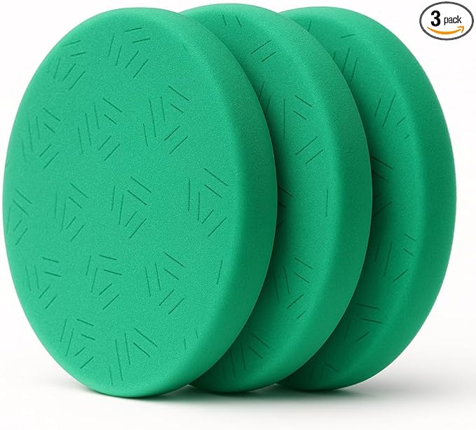 3Pcs 6 Inch Green Heavy Cut Buffing Pads for 150mm Backing Plate, Heavy Cut Foam Pads for Car Buffer Polisher – Cutting, Compounding Pads for RO/DA/GA Car Polisher