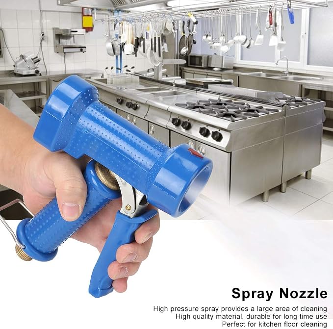 High Pressure Spray Nozzle, Garden Hose Nozzle Kitchen Cleaning Spray Head Multifunctional Cleaning Sprayer for Hotel Restaurant Kitchen Floor Car Washing(20mm Male Thread)