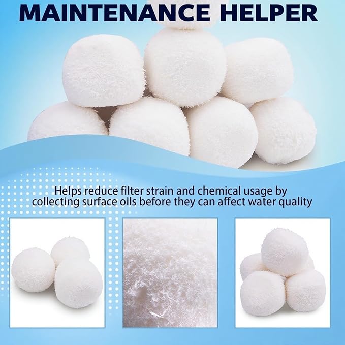 9 Pack Scum Eliminating Sponge Balls, Pool Scum Absorber, Hot Tub Oil Absorbent Cleaner, White