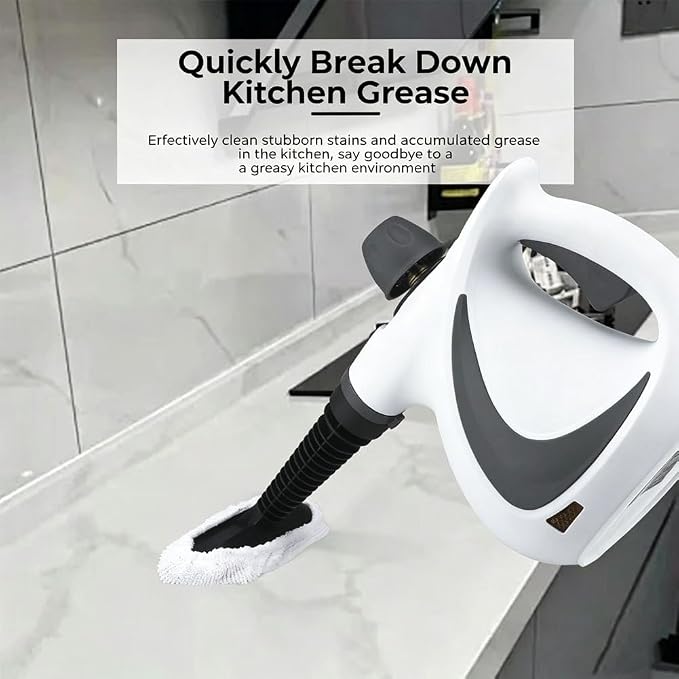 Steam Cleaner Pro Pressurized Handheld Multi-surface Steam Cleaner for Home Use with 12 PCS Accessories & Safety Lock Steamer for Cleaning Car Floor Upholstery Walls Grout and Tile