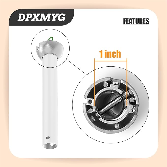 4 inch White Ceiling Fan Downrod with Ball Head, Downrod for Ceiling Fan, 1 inch Outside Diameter, Suitable for a Wide Range of Fans (with Ball Head, Not Threaded)
