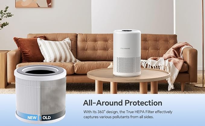 FULMINARE PU-T10 Air Purifiers Replacement, H13 HEPA Air purifiers for Bedroom,Pets, Office, Portable Small Air Filters Quiet Air Cleaner Filtering Out 99.97% 0.01 Microns, Smoke, Particles