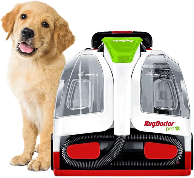 Rug Doctor Pet Portable Spot Cleaner, 2X Suction Power, Lightweight Pet Carpet Cleaner Machine, Pro-Grade Power Removes Stains & Odors from Rugs, Carpets And Upholstery