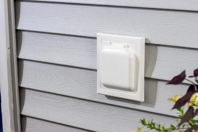 No-Pest Vent 6" Dual Door Exhaust Vent Cover – Outdoor Vent Cap for Bathroom Fans & Range Hoods – Pest Proof, Energy Efficient, Not for Dryer Use (White, 6 inch W/O Duct Tube)