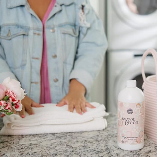 Bridgewater Candle Sweet Grace 32 oz Laundry Detergent Liquid | Highly Scented Luxury Laundry Experience | Deep Cleaning and Powerfully Fragranced