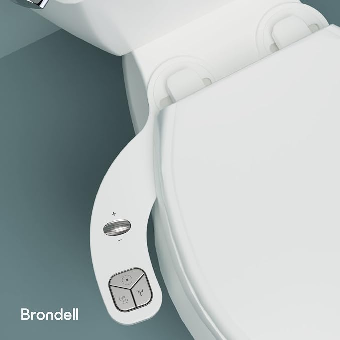 Brondell FSP-150 FreshSpa Thinline Precision Essential Bidet Attachment for Toilet Seats with Adjustable Water Pressure, Side Arm Control, Thin Profile, White (Single Nozzle)