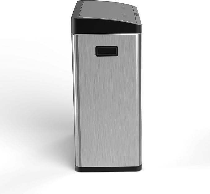 Step N' Sort Motion Sensor Trash Can (60L) – Touchless Stainless Steel Kitchen Garbage & Recycling Bin with Dual Compartments, Soft-Close Lid & Fingerprint-Proof Finish